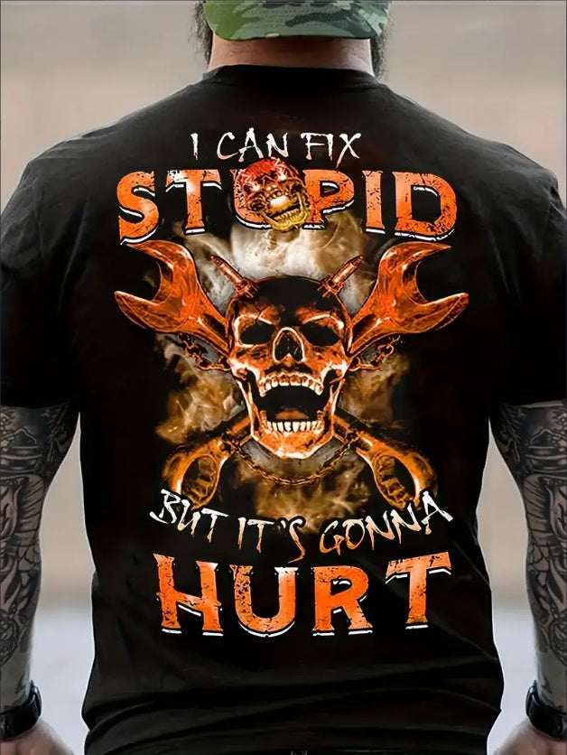 Men's Casual T-Shirt, Comfort Fit, Short Sleeve, Crew Neck, Graphic Tee With Slogan, Daily Wear