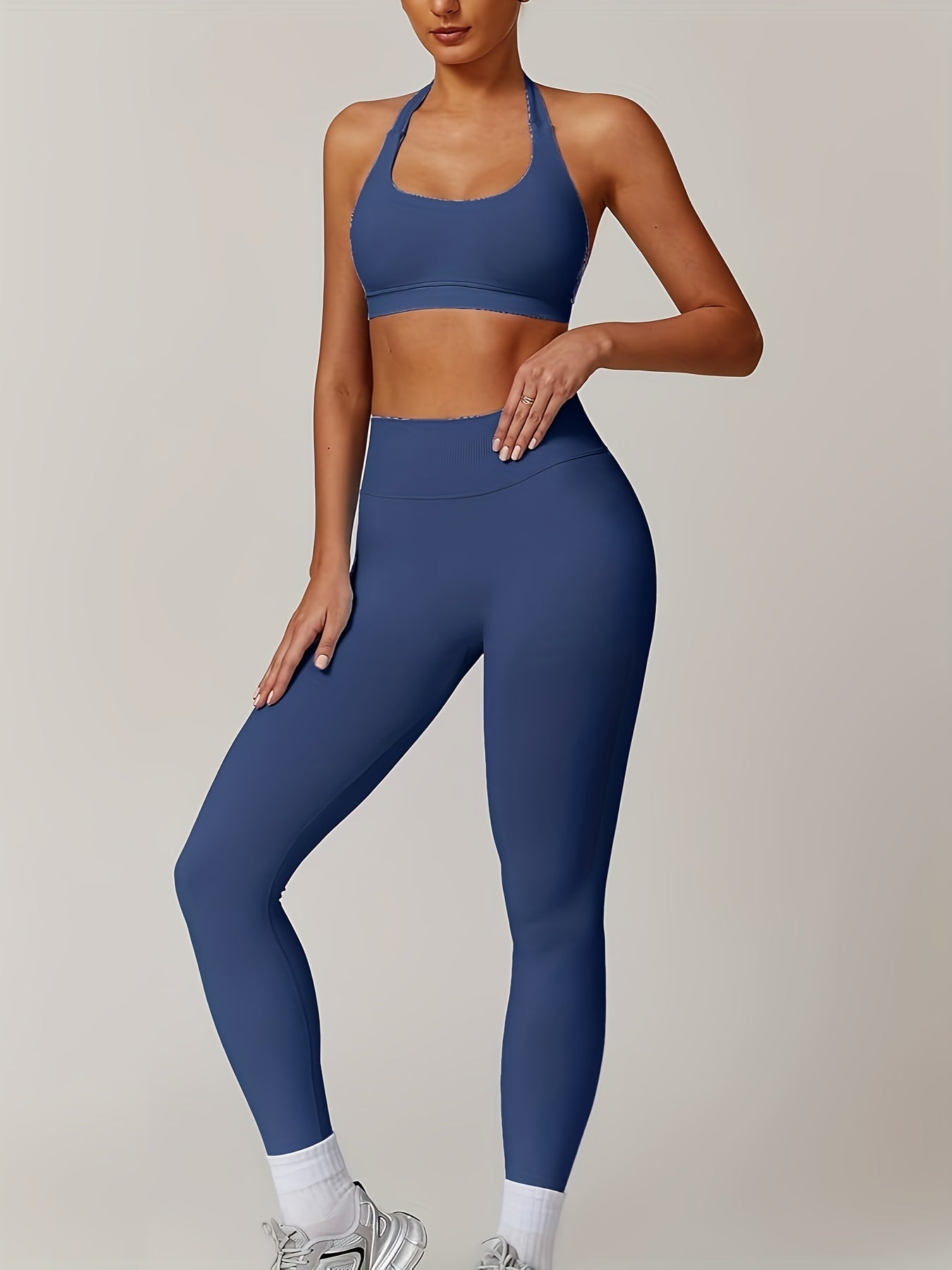 Women's Yoga Workout Set Supportive Sports Bra High-Waist Leggings