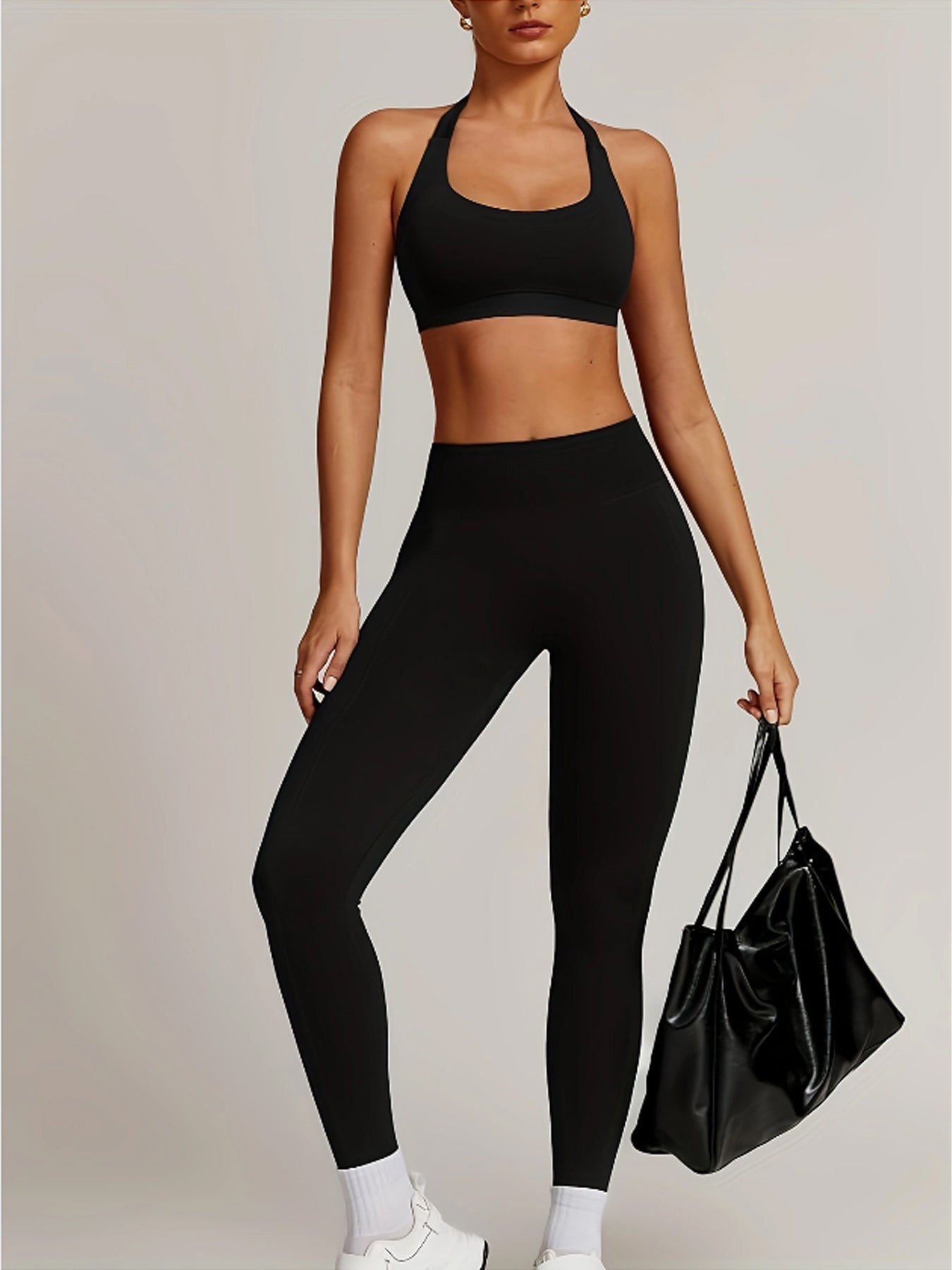 Women's Yoga Workout Set Supportive Sports Bra High-Waist Leggings