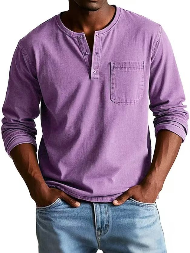 Men's Autumn And Winter Round Neck T-shirt Slim Fit Top