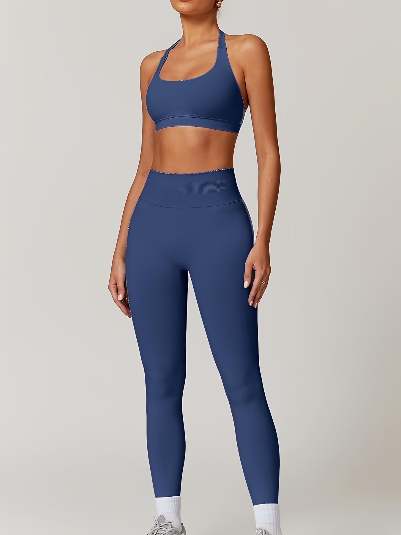 Women's Yoga Workout Set Supportive Sports Bra High-Waist Leggings
