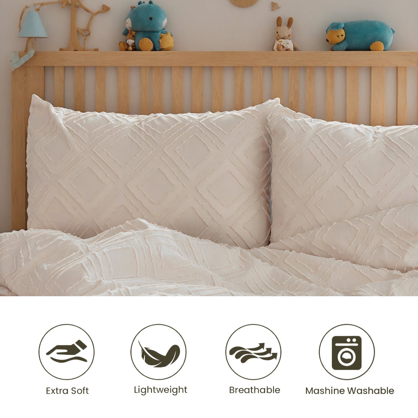 Bohemian Style Quilt Cover Set, Cut Flower Quilt Cover, Tufted Quilt Cover Three-piece Set, One Quilt Cover And Two Pillowcases, Washable And Machine Washable Without Shrinkage, Suitable For Hotels