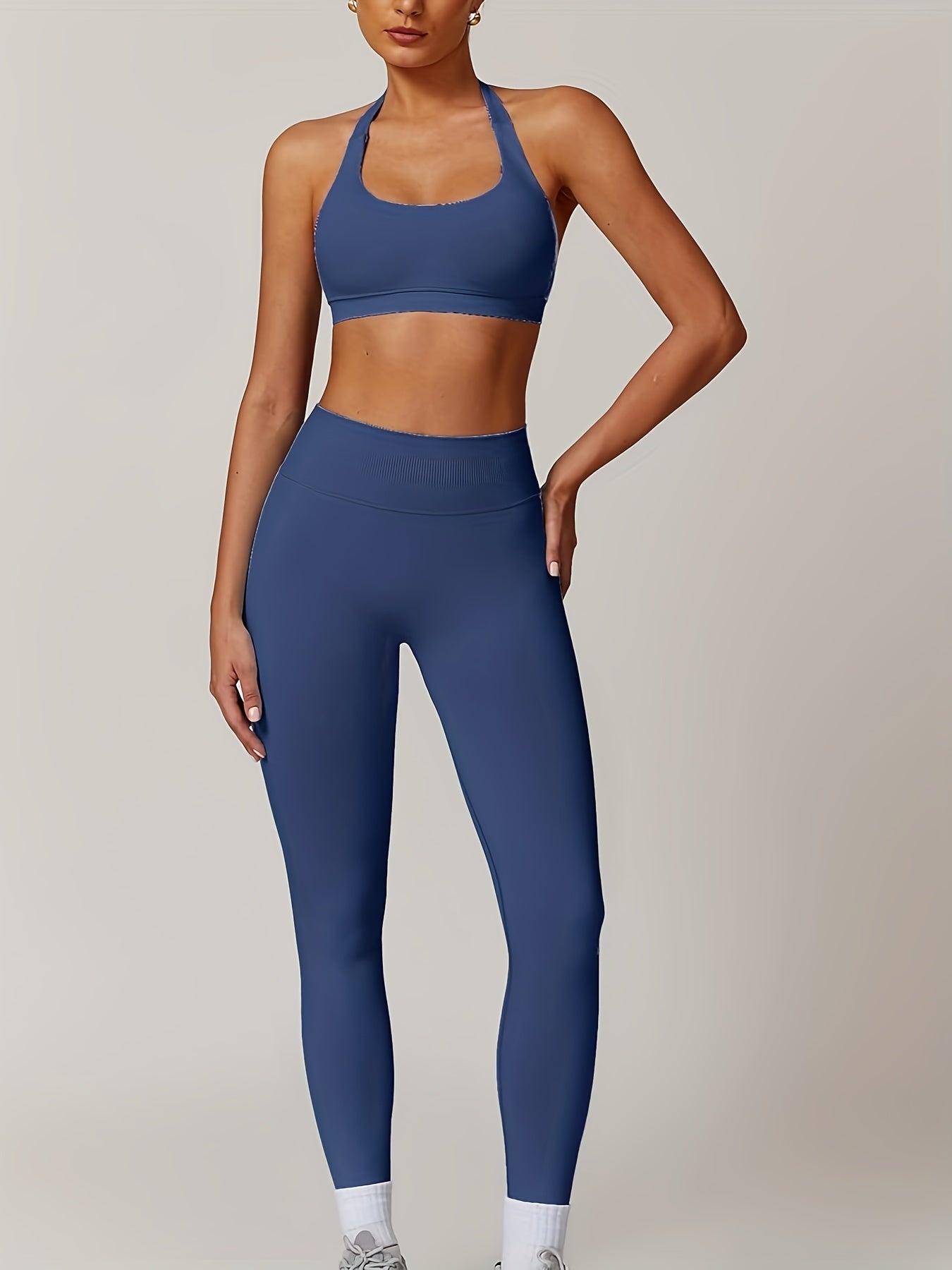 Women's Yoga Workout Set Supportive Sports Bra High-Waist Leggings