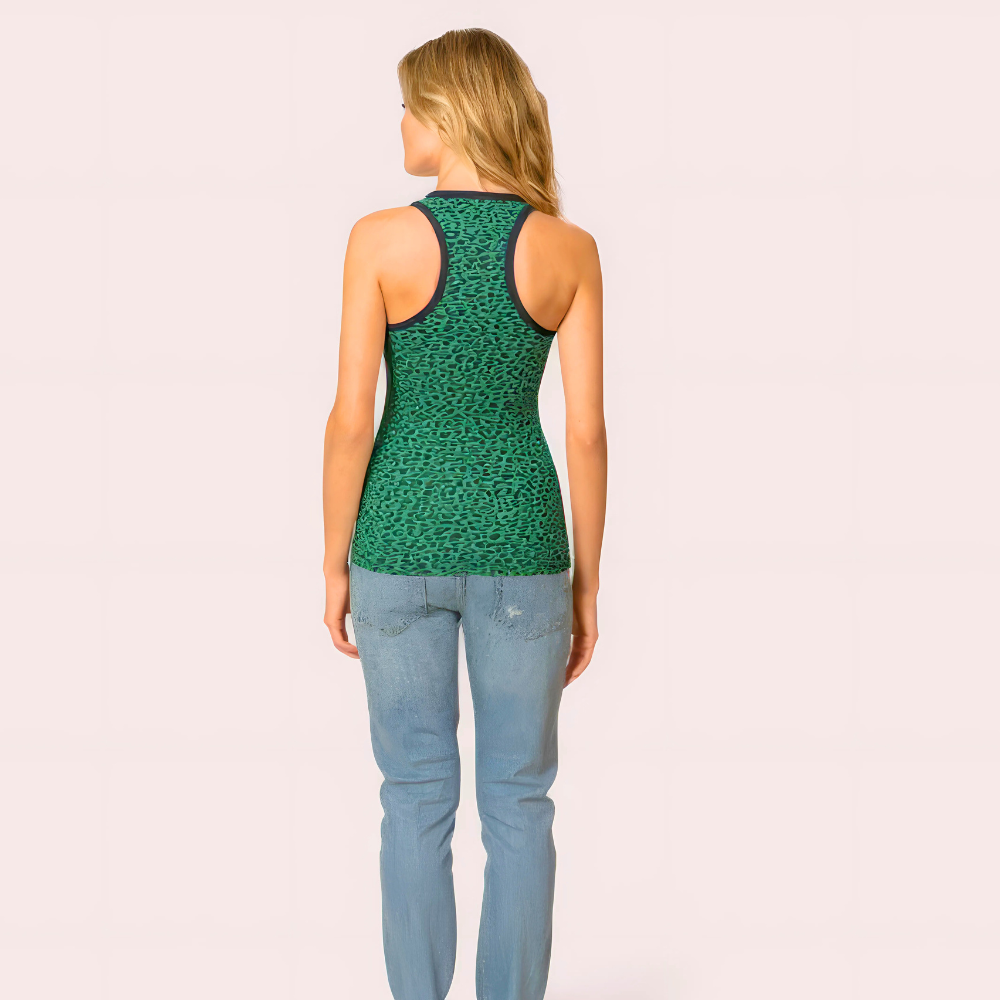 Wild Vibes Green Leopard Print Tank Top