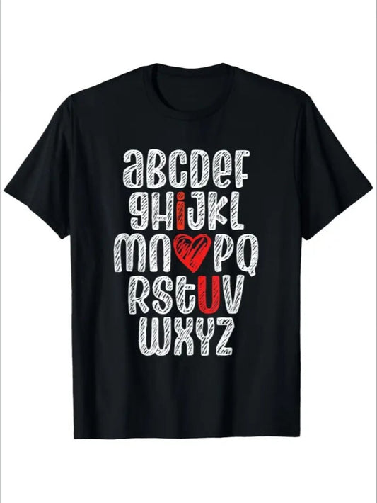 Love Valentine'S Day T-Shirt,   Couple T-Shirt, Couple Christmas, Fashion Casual T-Shirt, Short-Sleeved T-Shirt