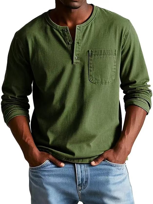 Men's Autumn And Winter Round Neck T-shirt Slim Fit Top