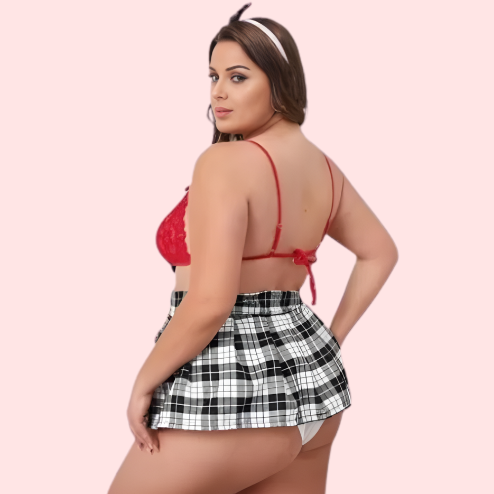 French Daina Sexy Schoolgirl Roleplay Costume with Luxury Panty Gift