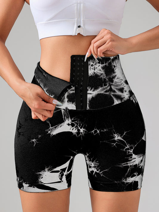 Tie Dye Button Everyday Wear Spring Summer Sports Shorts