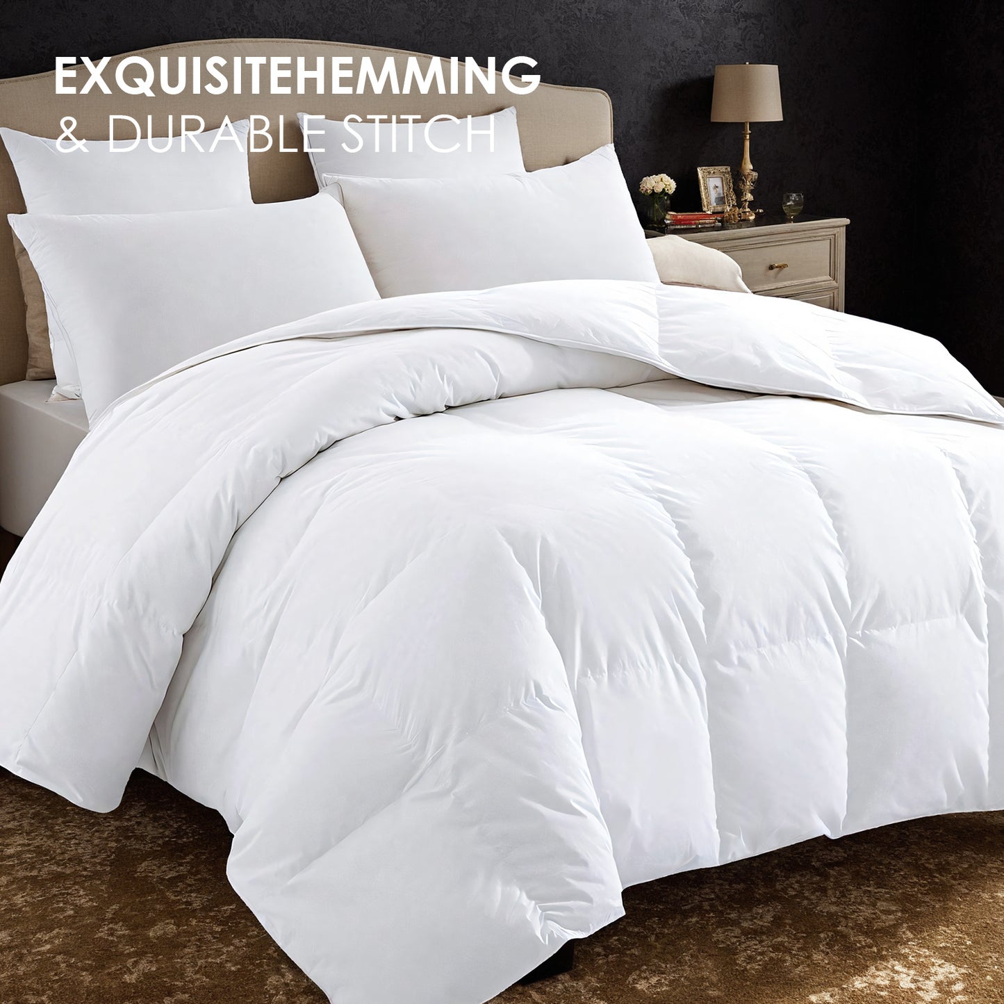 All-polyester Brushed Single Quilt Core Lattice Quilting With Microfiber Filling,  Suitable For All Seasons, Down Quilt Alternative, Breathable And Warm,  White Plaid, OKO-100 Certified, CPC Childre