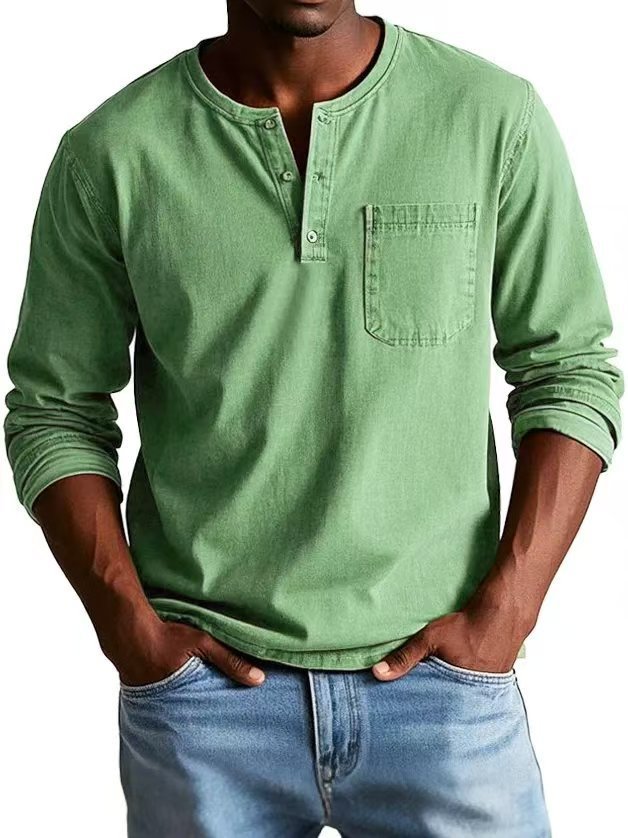 Men's Autumn And Winter Round Neck T-shirt Slim Fit Top