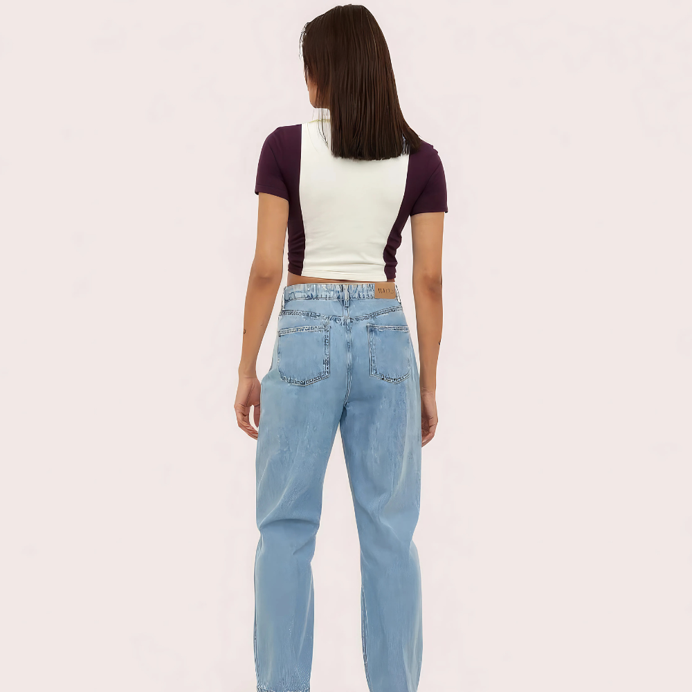 Women&#39;s Purple &quot;Campus&quot; Zip Polo Crop Top – Collegiate-Inspired Style
