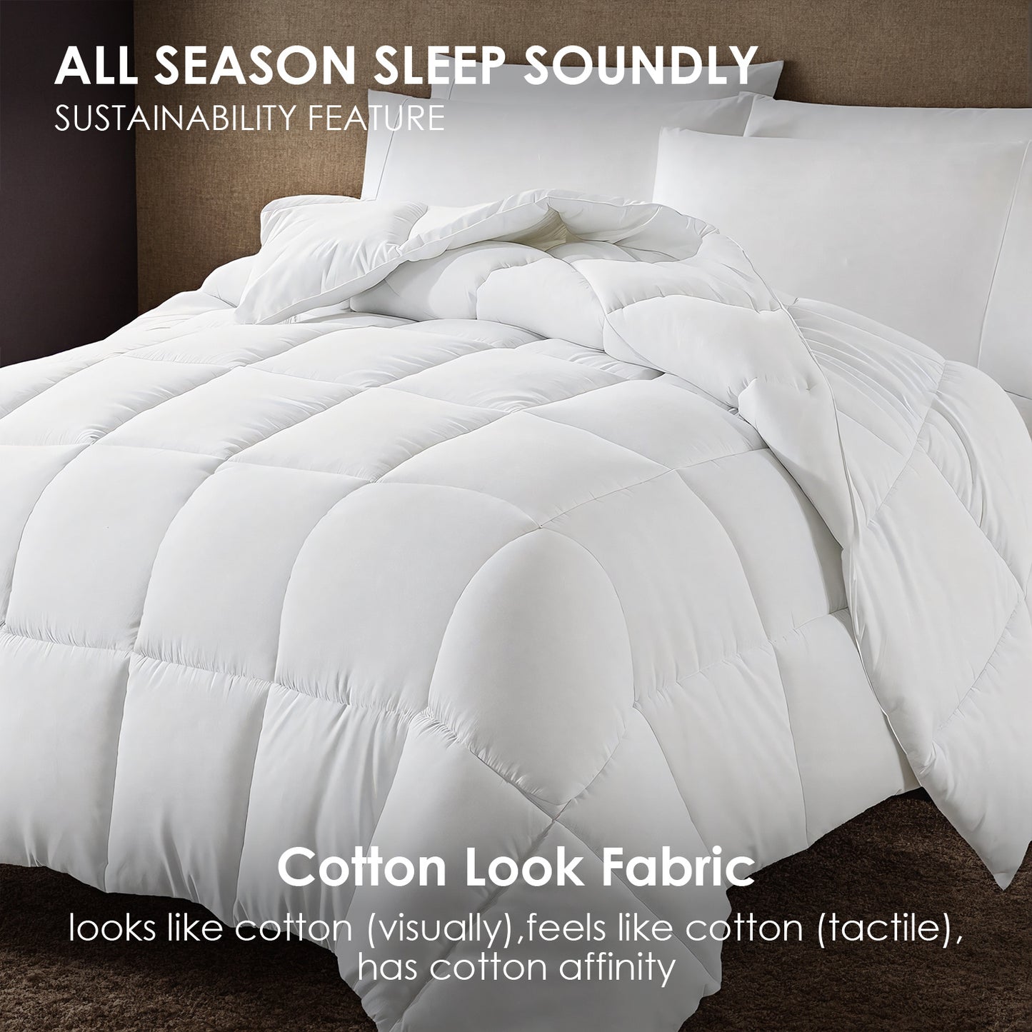 All-polyester Brushed Single Quilt Core Lattice Quilting With Microfiber Filling,  Suitable For All Seasons, Down Quilt Alternative, Breathable And Warm,  White Plaid, OKO-100 Certified, CPC Childre