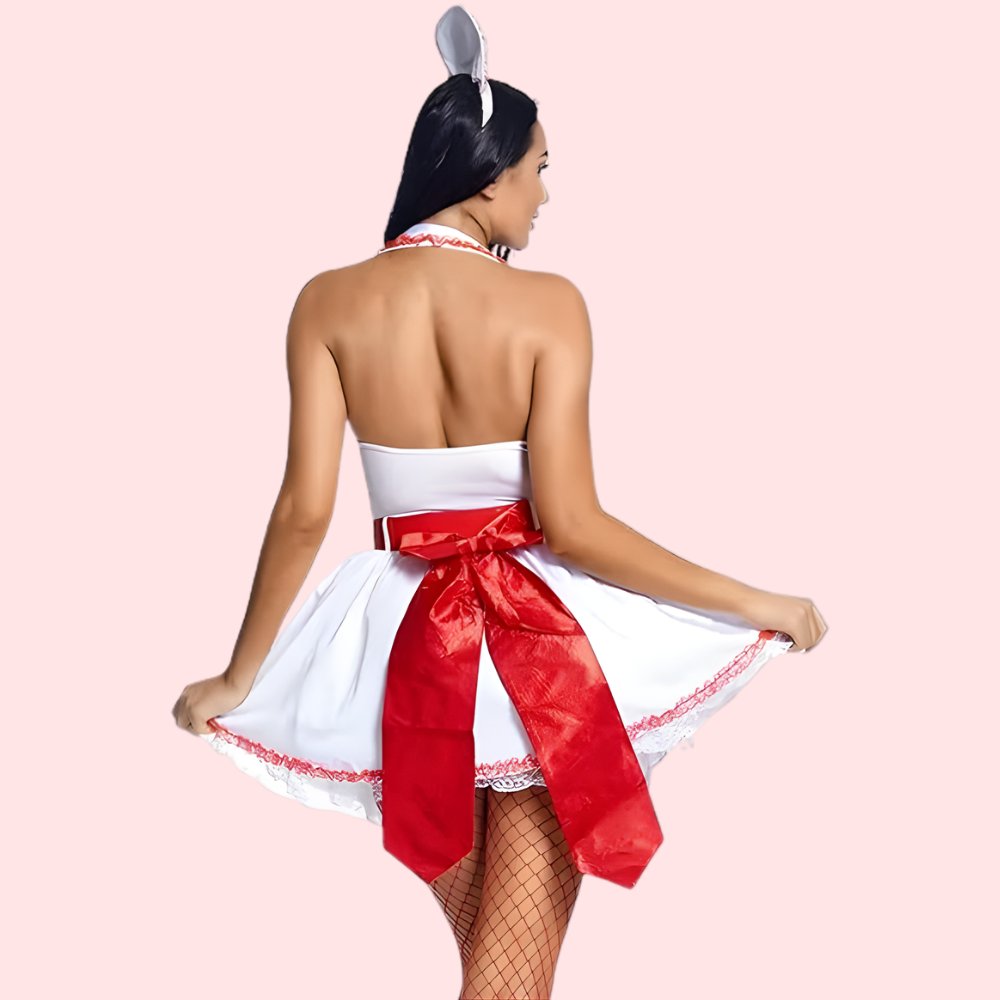 French Daina Nurse Role-Play Costume with Luxury Lace Panty