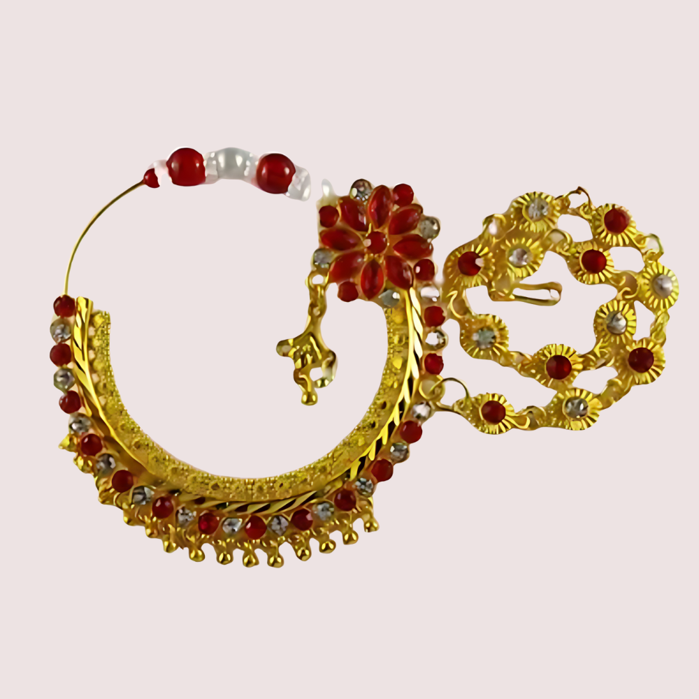 Luxurious Bridal Nose Ring with Elegant Pearls